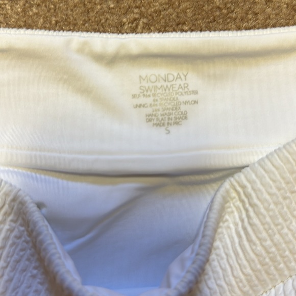 Monday Swimwear - Small - WHITE TWO PEICE BANDEAU TOP HIGH RISE BOTTOM - Picture 2 of 5